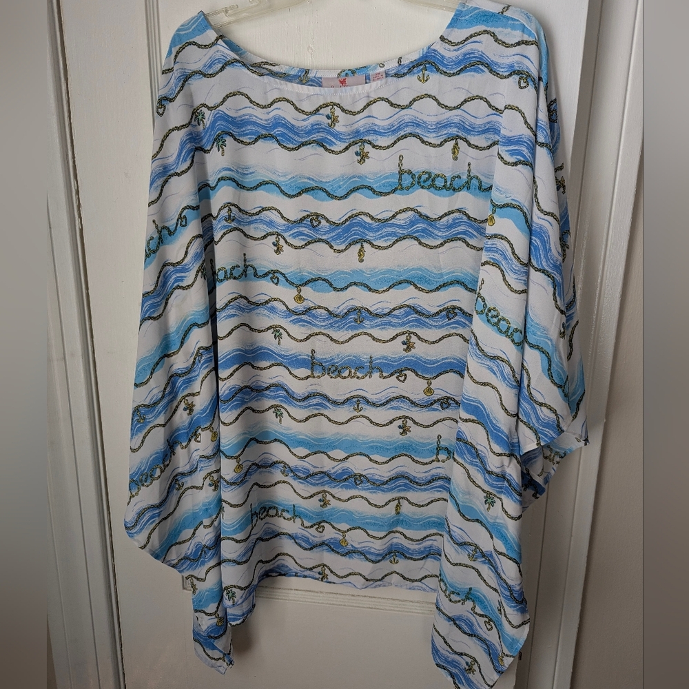 Quaker Factory 'Charmed I'm Shore' Poncho Top